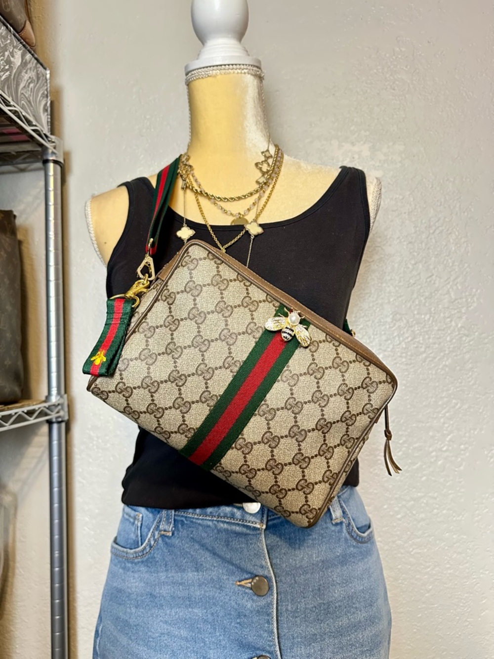 Authentic Gucci  GG PVC Leather Crossbody Bag - Picture 16 of 16